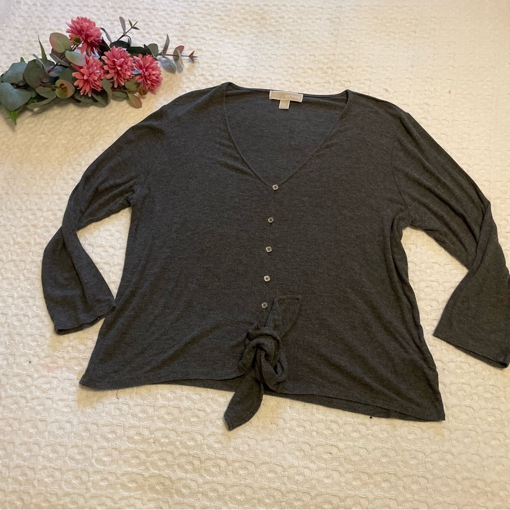 Michael Kors Charcoal Button-Down Top